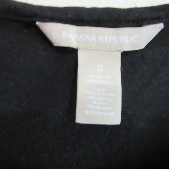 BANANA REPUBLIC Black Lace Pullover Sleeveless S Lined Blouse - Picture 2 of 3